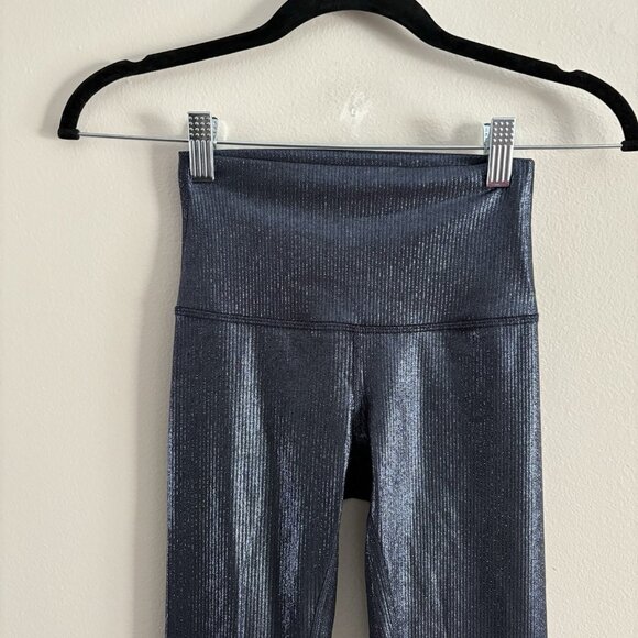Lululemon 0 Radiate Foil Black Night Align High-Rise Ribbed Pant 25” Shine NWT - Picture 5 of 14